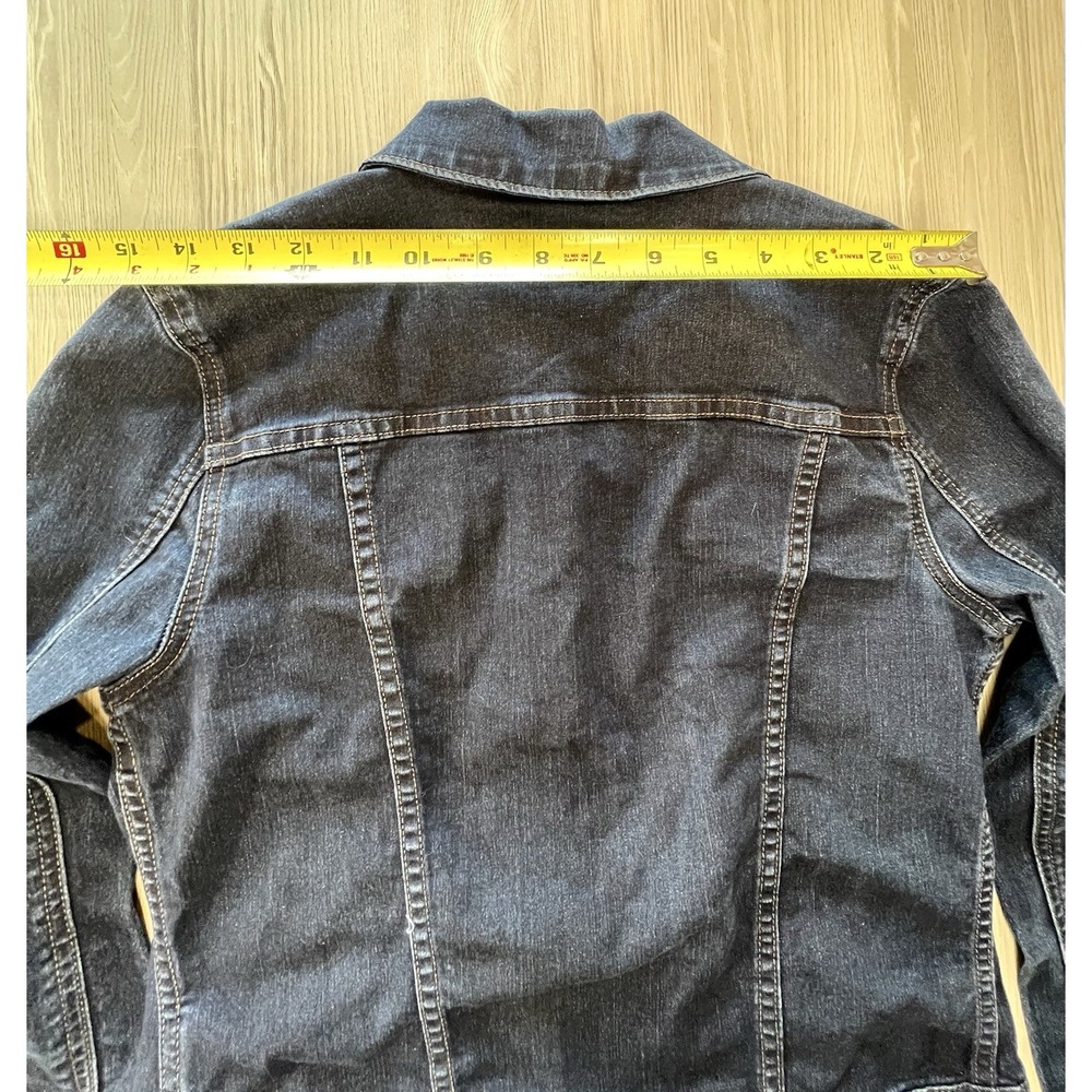 Calvin Klein Woman's Dark Stretchy Denim Jacket Size Small - Picture 9 of 9